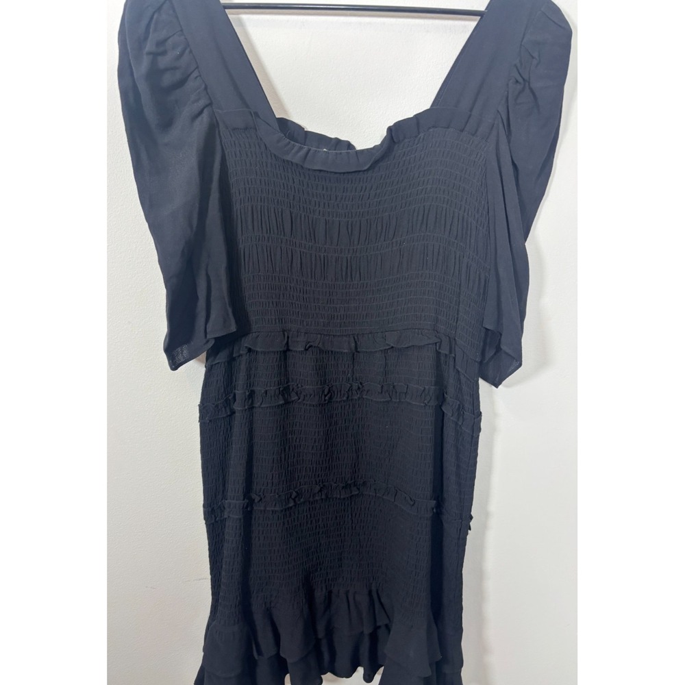 Versona Women's Large Black Dress Ruffles and Short Sleeved - Picture 2 of 4